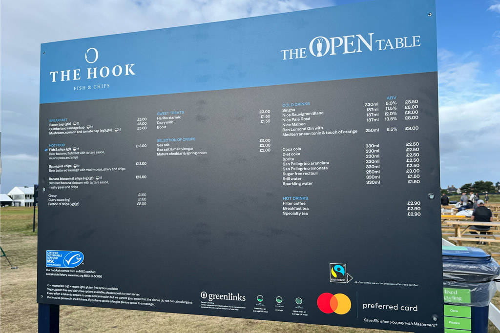 Sustainable catering at The Open